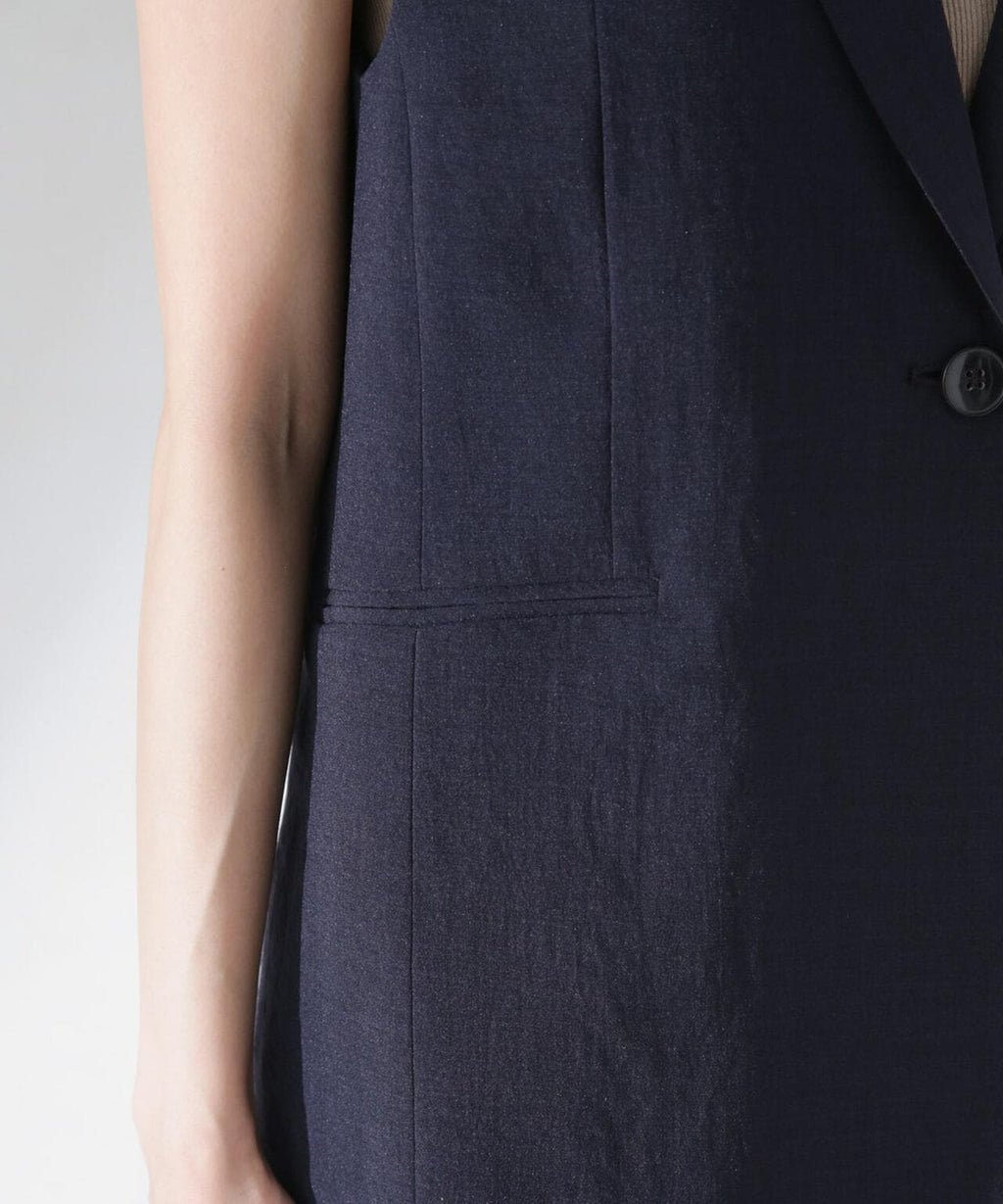 <洗濯機使用可><ノンアイロン>メランジドライ テーラードジレ(セットアップ可)