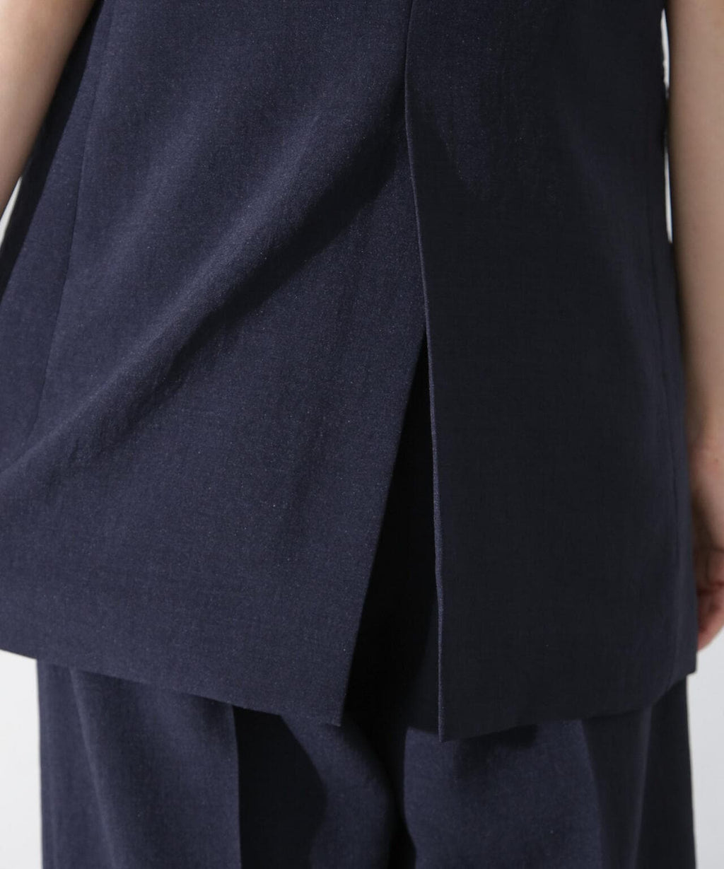 <洗濯機使用可><ノンアイロン>メランジドライ テーラードジレ(セットアップ可)