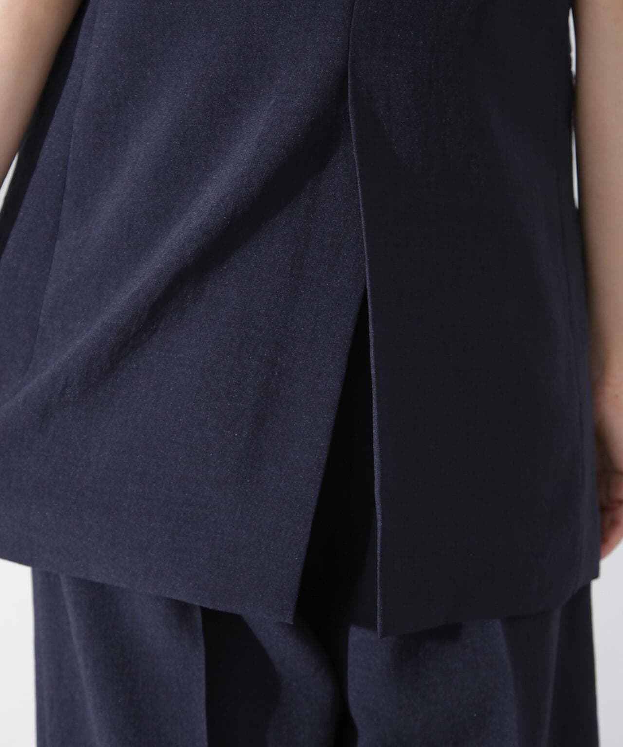 <洗濯機使用可><ノンアイロン>メランジドライ テーラードジレ(セットアップ可)