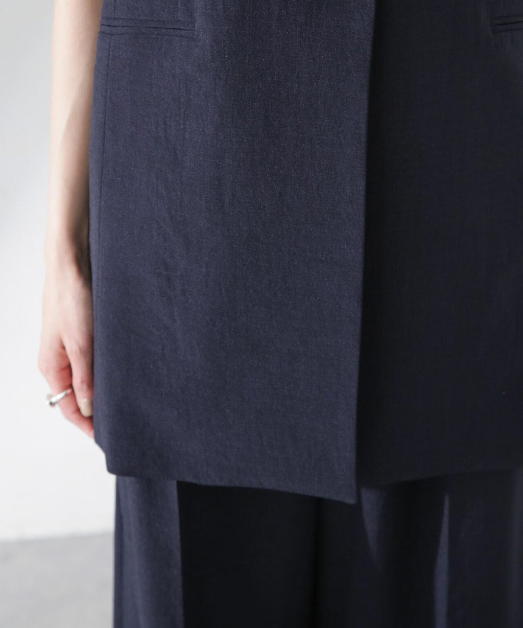 <洗濯機使用可><ノンアイロン>メランジドライ テーラードジレ(セットアップ可)