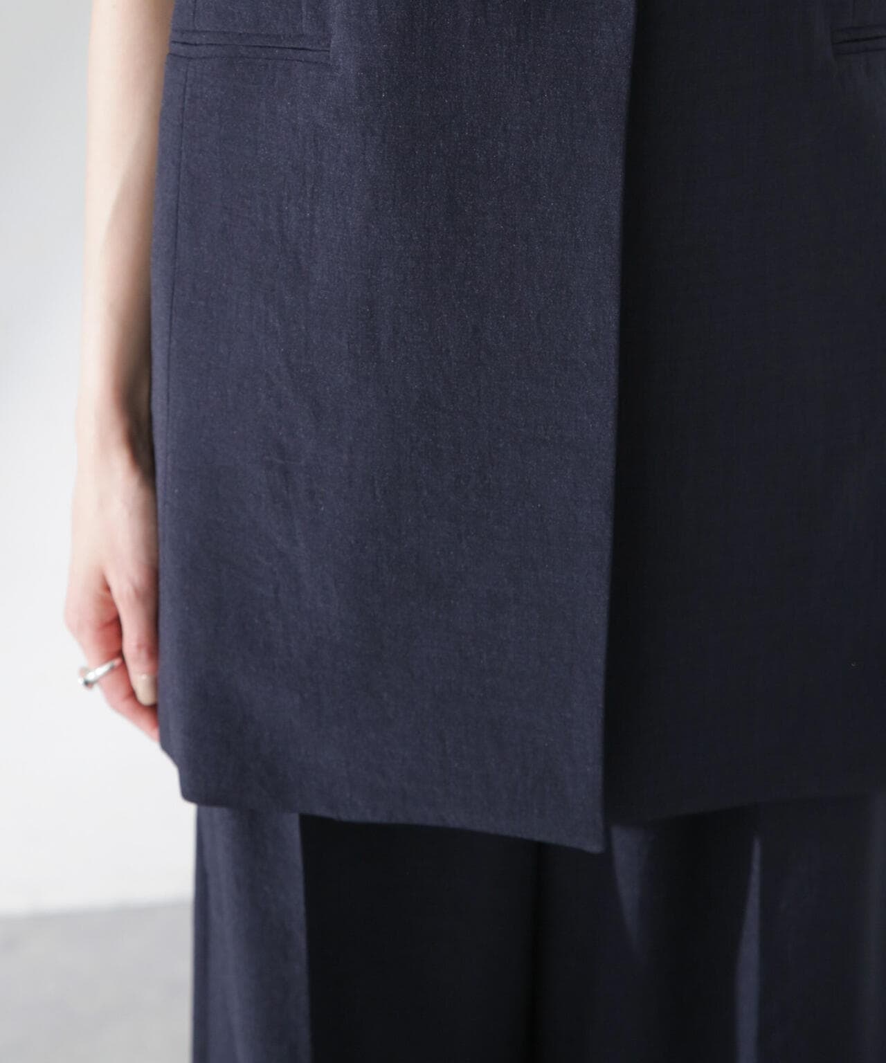 <洗濯機使用可><ノンアイロン>メランジドライ テーラードジレ(セットアップ可)