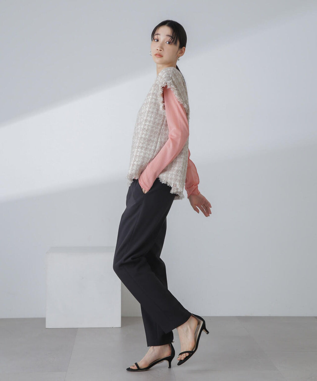 ラメファンシーツイード ショートジレ