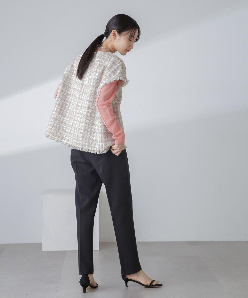 ラメファンシーツイード ショートジレ