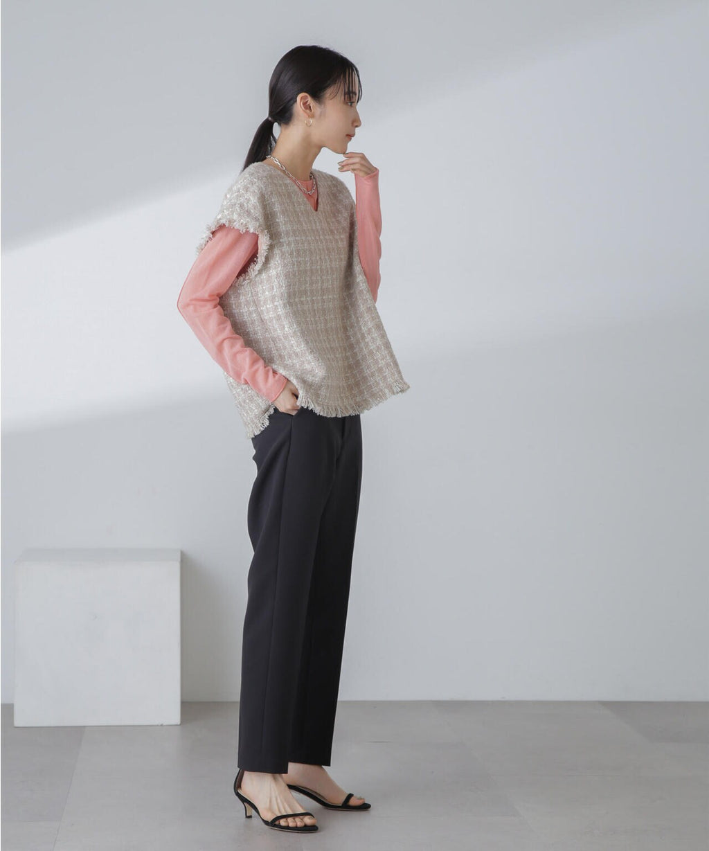 ラメファンシーツイード ショートジレ