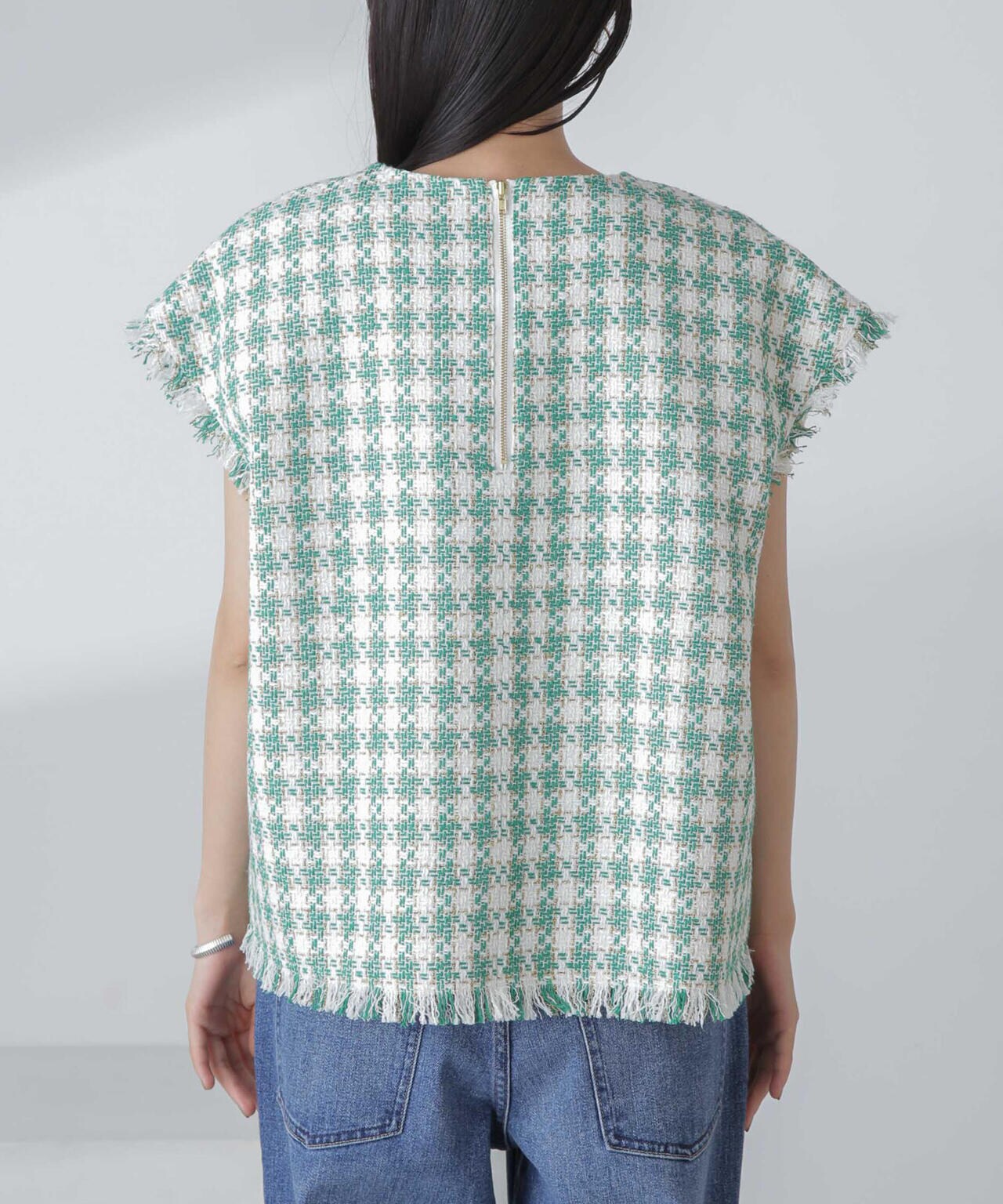 ラメファンシーツイード ショートジレ