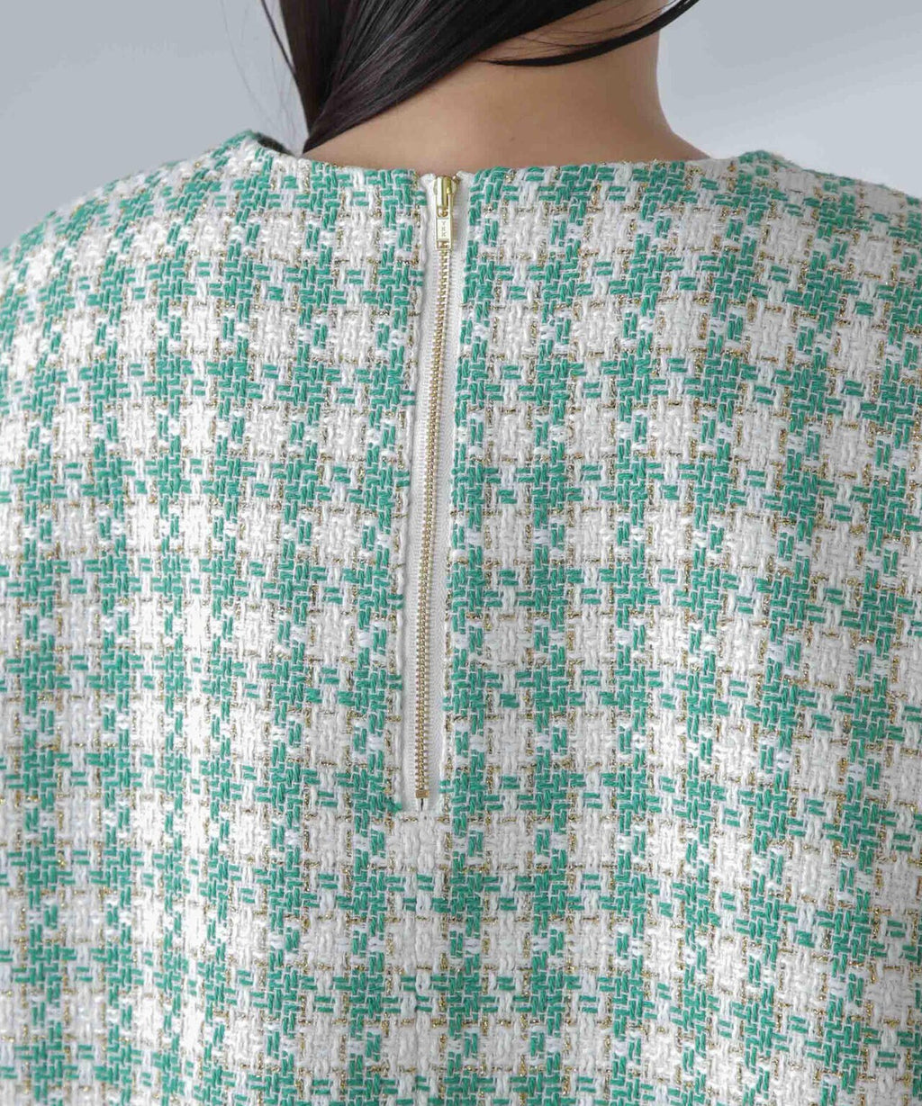 ラメファンシーツイード ショートジレ