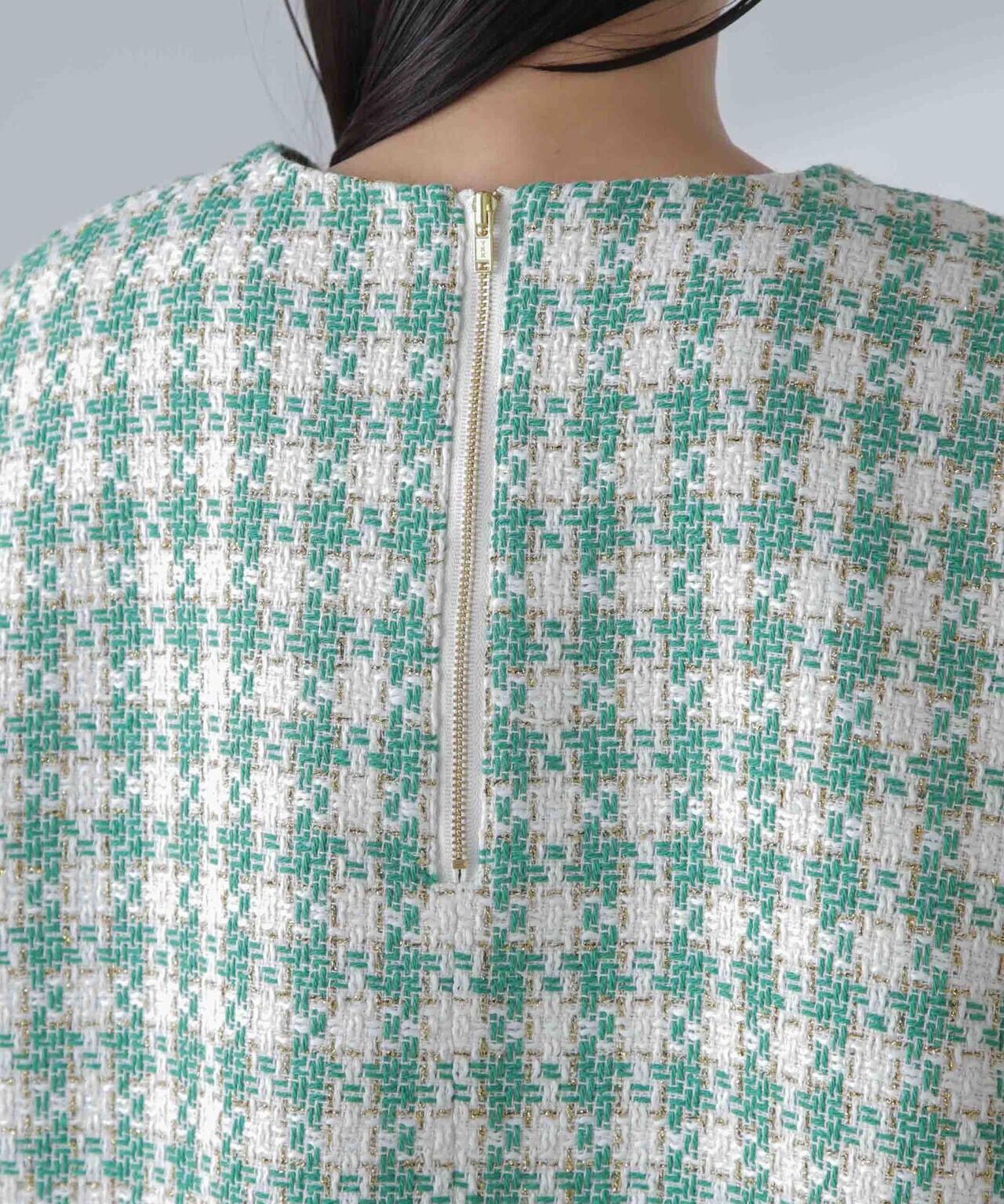 ラメファンシーツイード ショートジレ