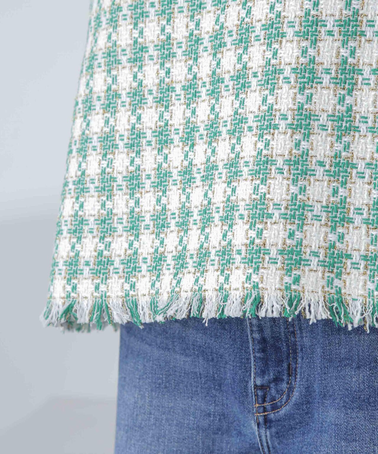 ラメファンシーツイード ショートジレ