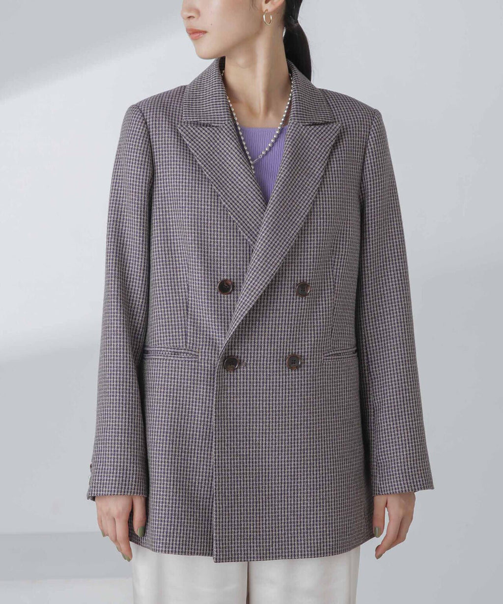 ツイルチェック ダブルブレストジャケット