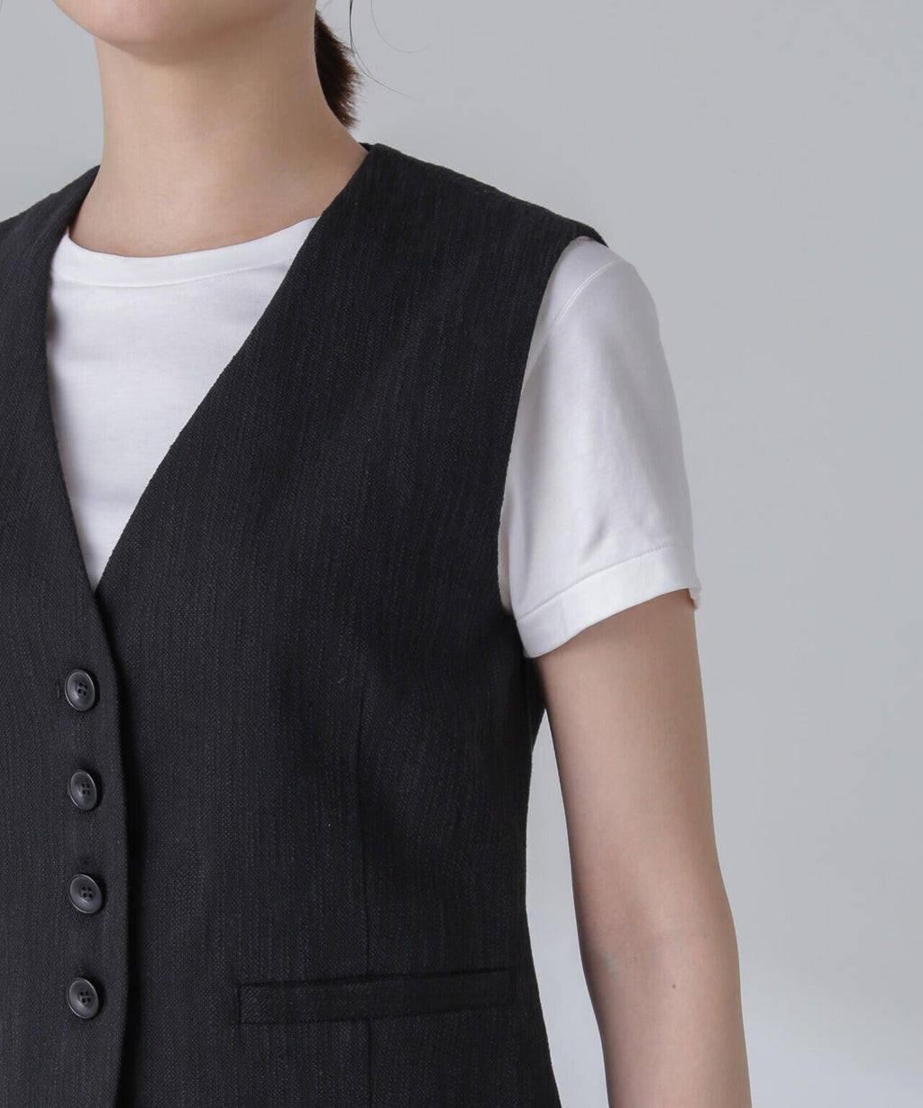 スラブメランジコンパクトジレ（セットアップ可）