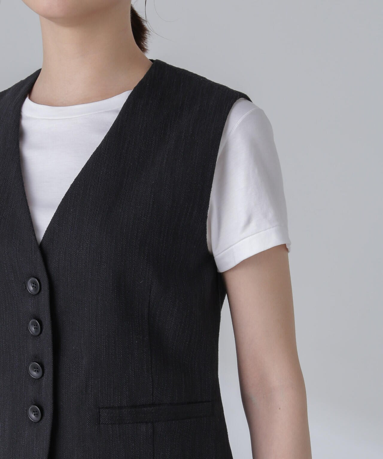 スラブメランジコンパクトジレ（セットアップ可）