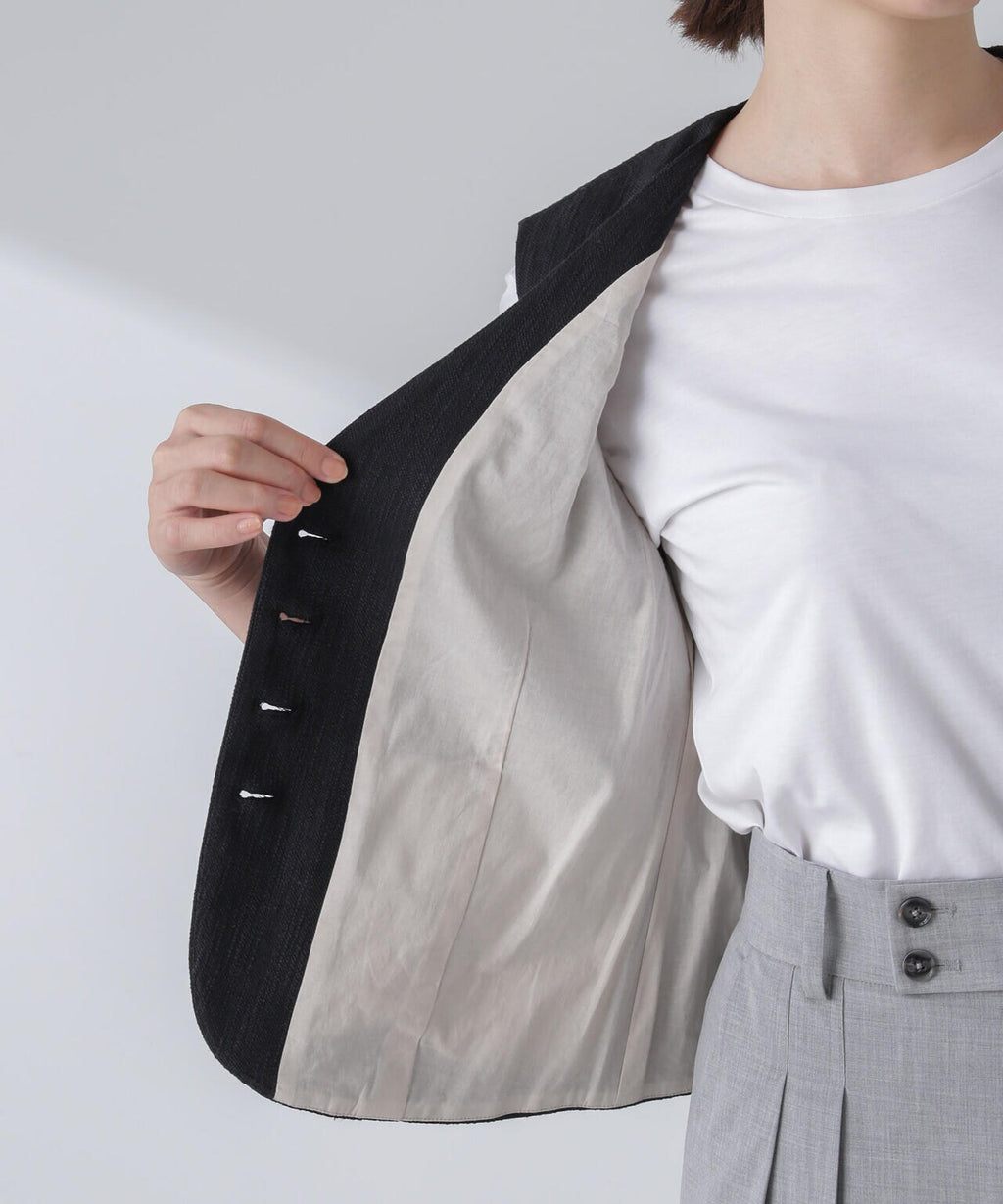 スラブメランジコンパクトジレ（セットアップ可）