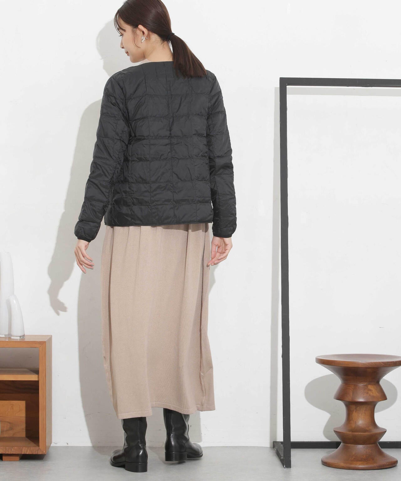 TAION/クルーネックボタンダウンジャケット