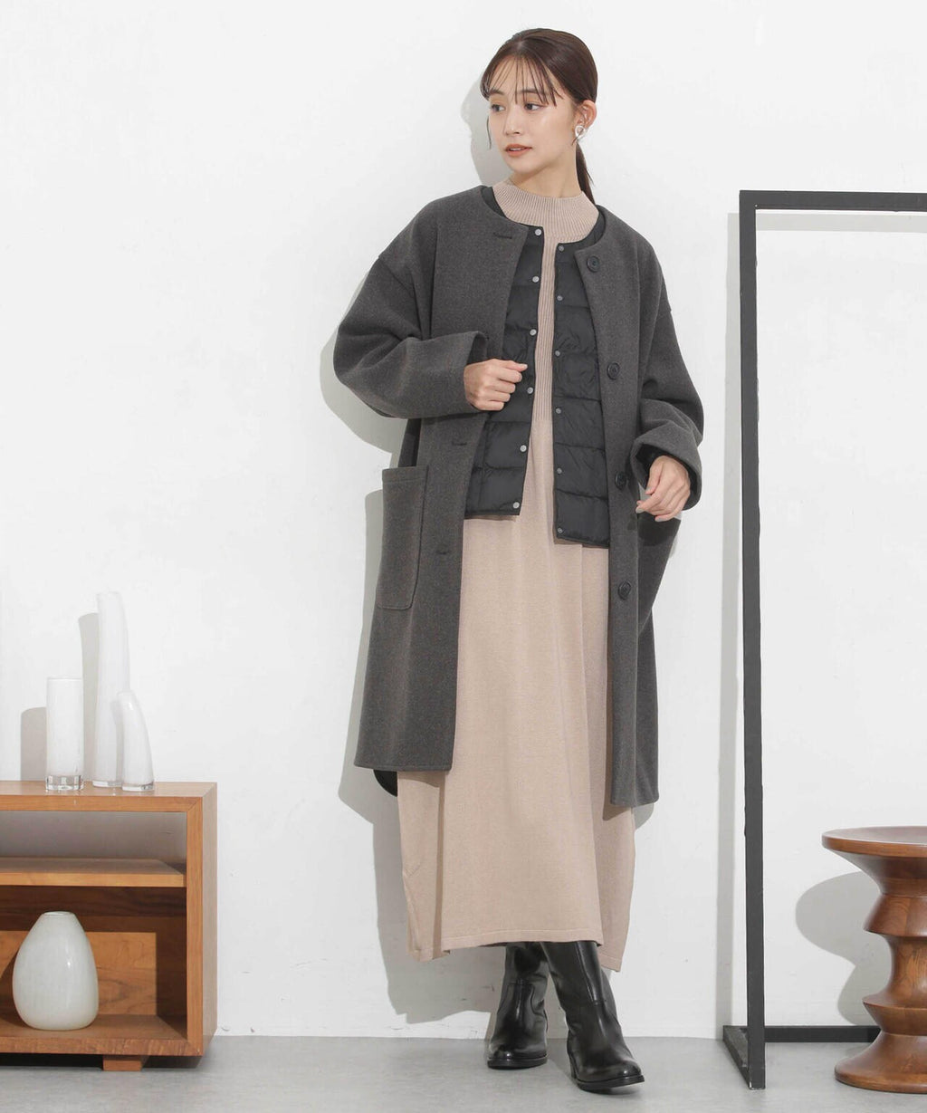 TAION/クルーネックボタンダウンジャケット