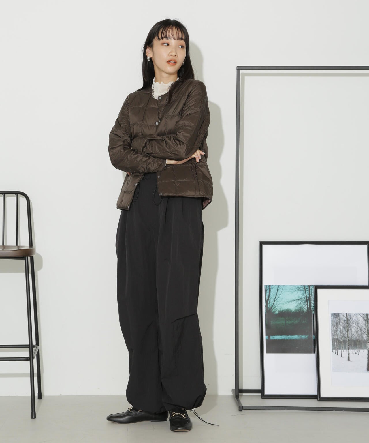 TAION/クルーネックボタンダウンジャケット