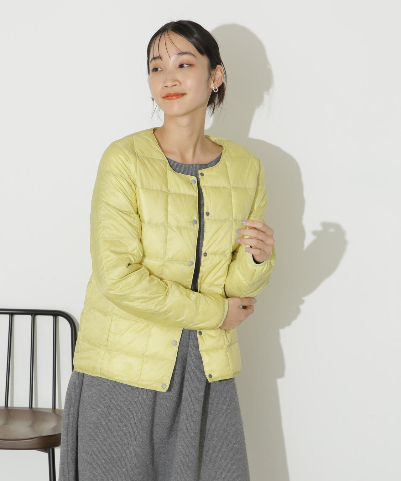 TAION/クルーネックボタンダウンジャケット