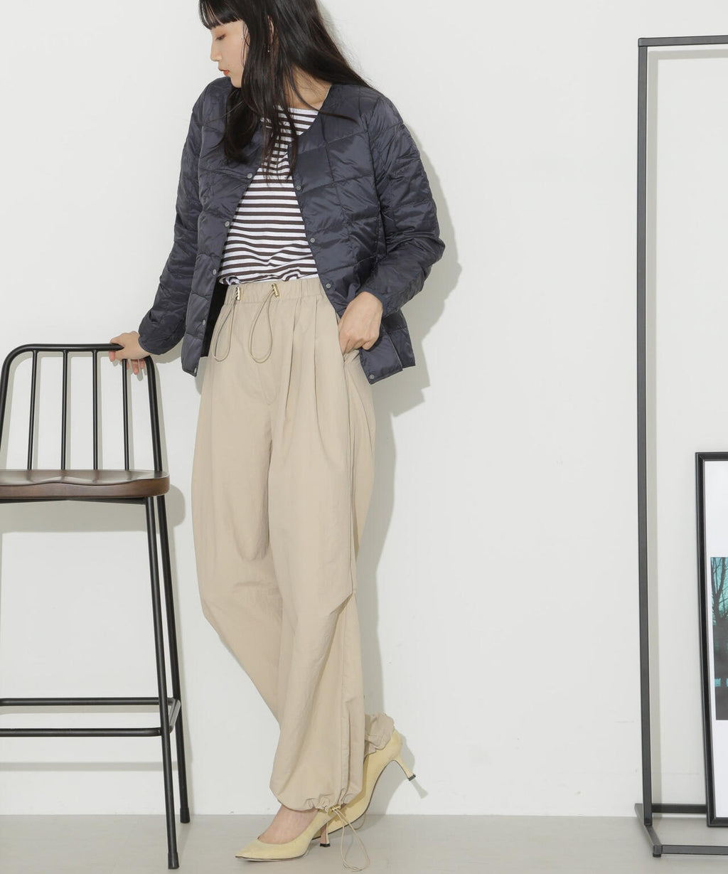 TAION/クルーネックボタンダウンジャケット