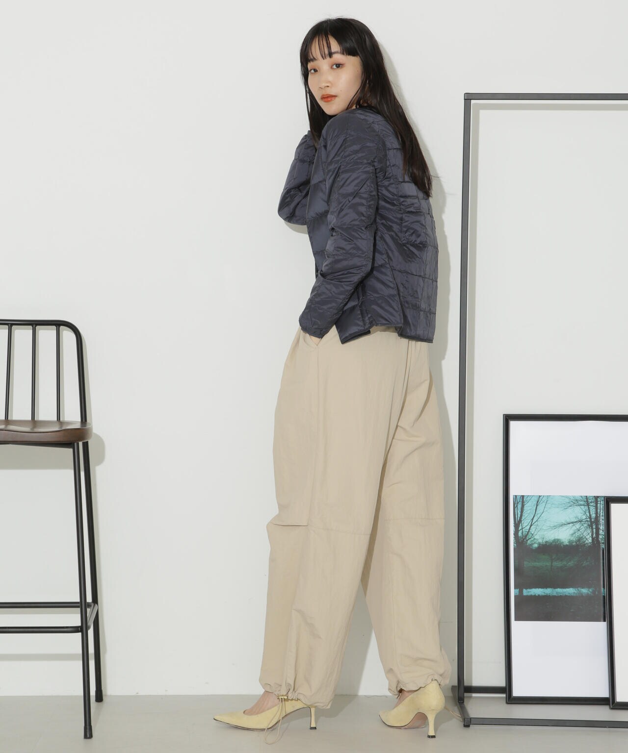 TAION/クルーネックボタンダウンジャケット