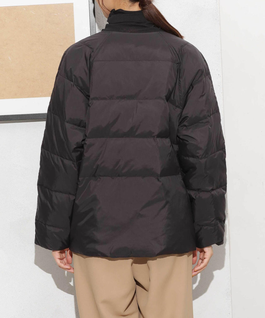 撥水加工ライトダウン リバーシブルノーカラージャケット