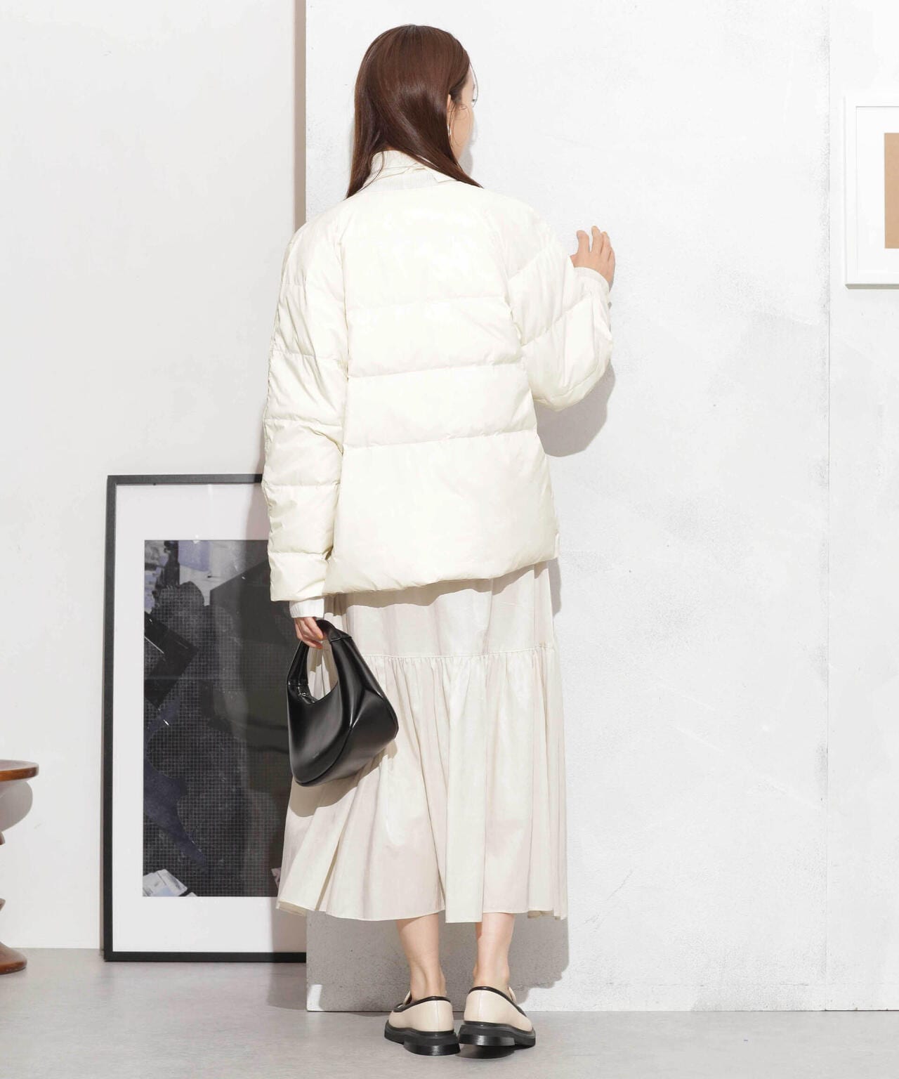 撥水加工ライトダウン リバーシブルノーカラージャケット