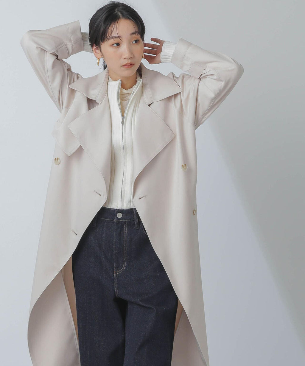 撥水＆花粉ガード加工ドルマンソフトトレンチコート