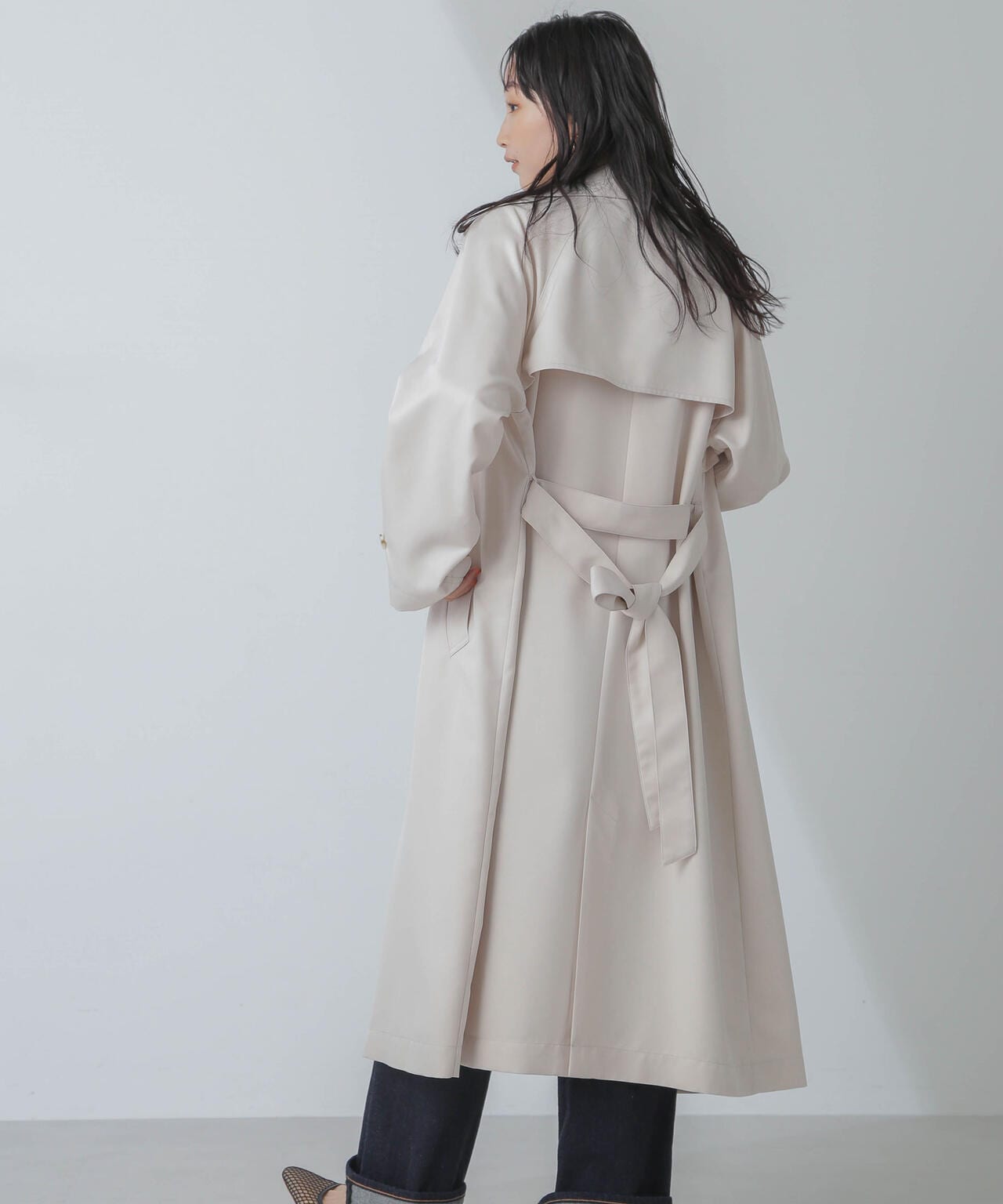 撥水＆花粉ガード加工ドルマンソフトトレンチコート