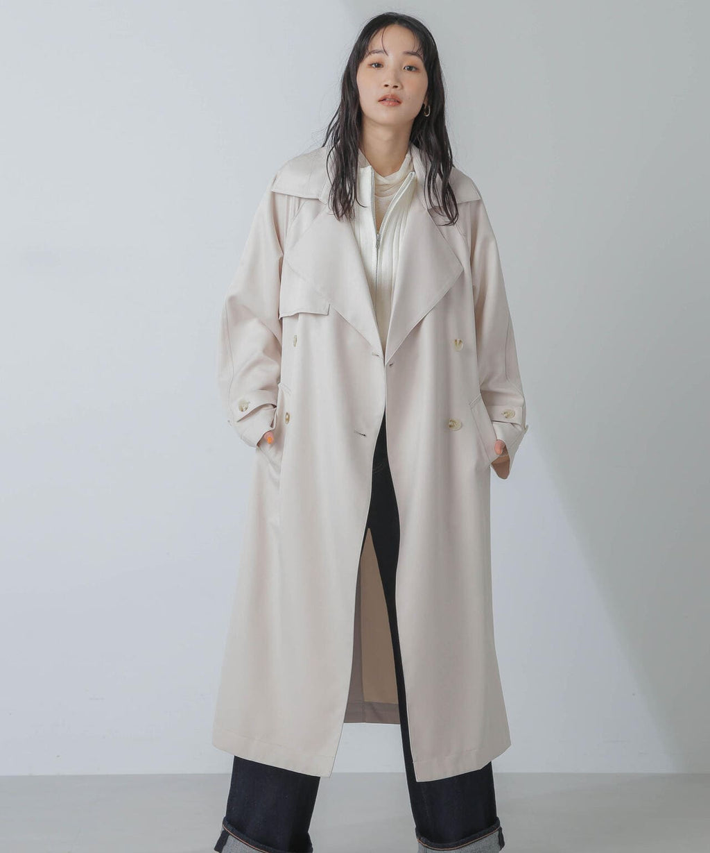 撥水＆花粉ガード加工ドルマンソフトトレンチコート