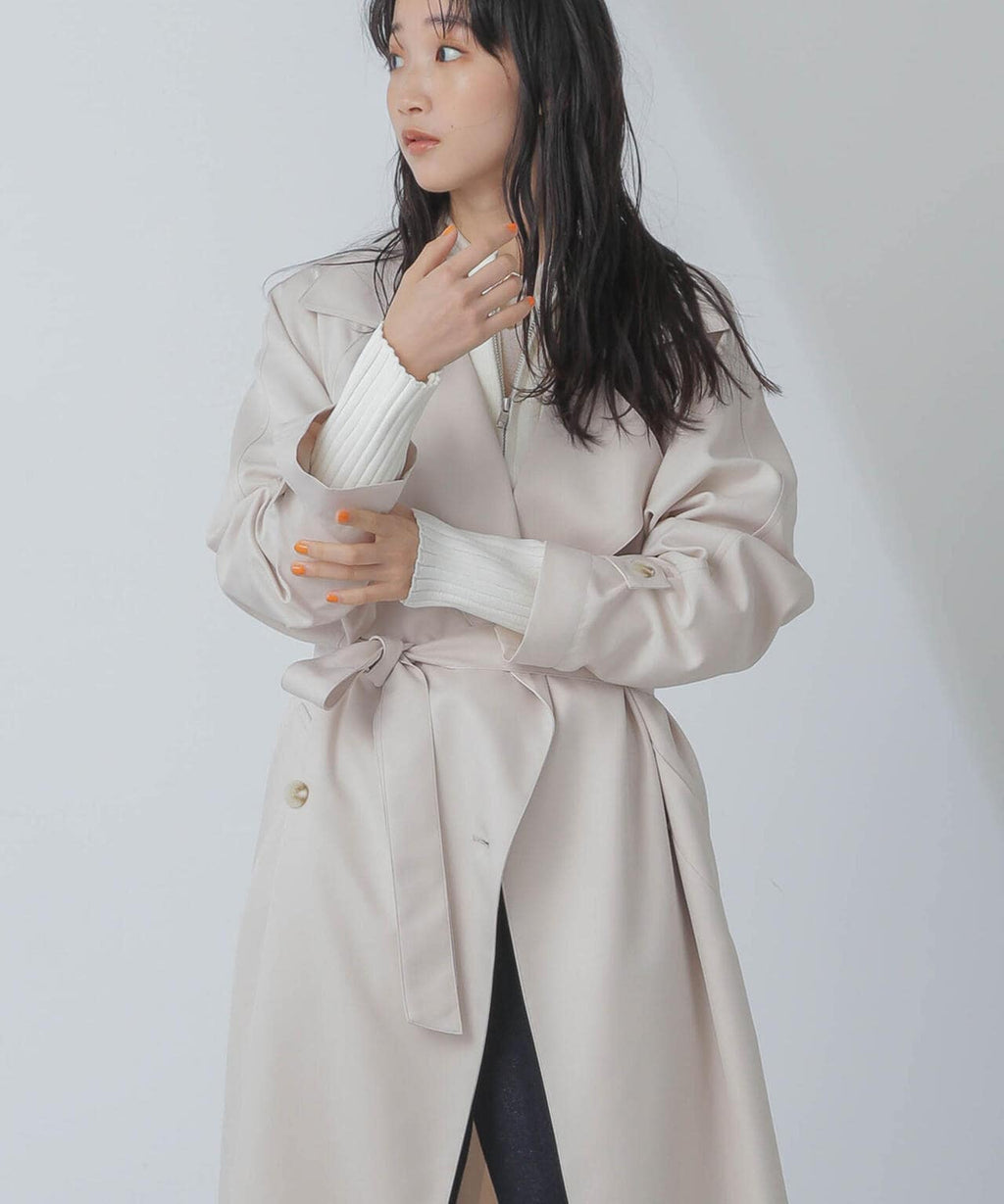 撥水＆花粉ガード加工ドルマンソフトトレンチコート