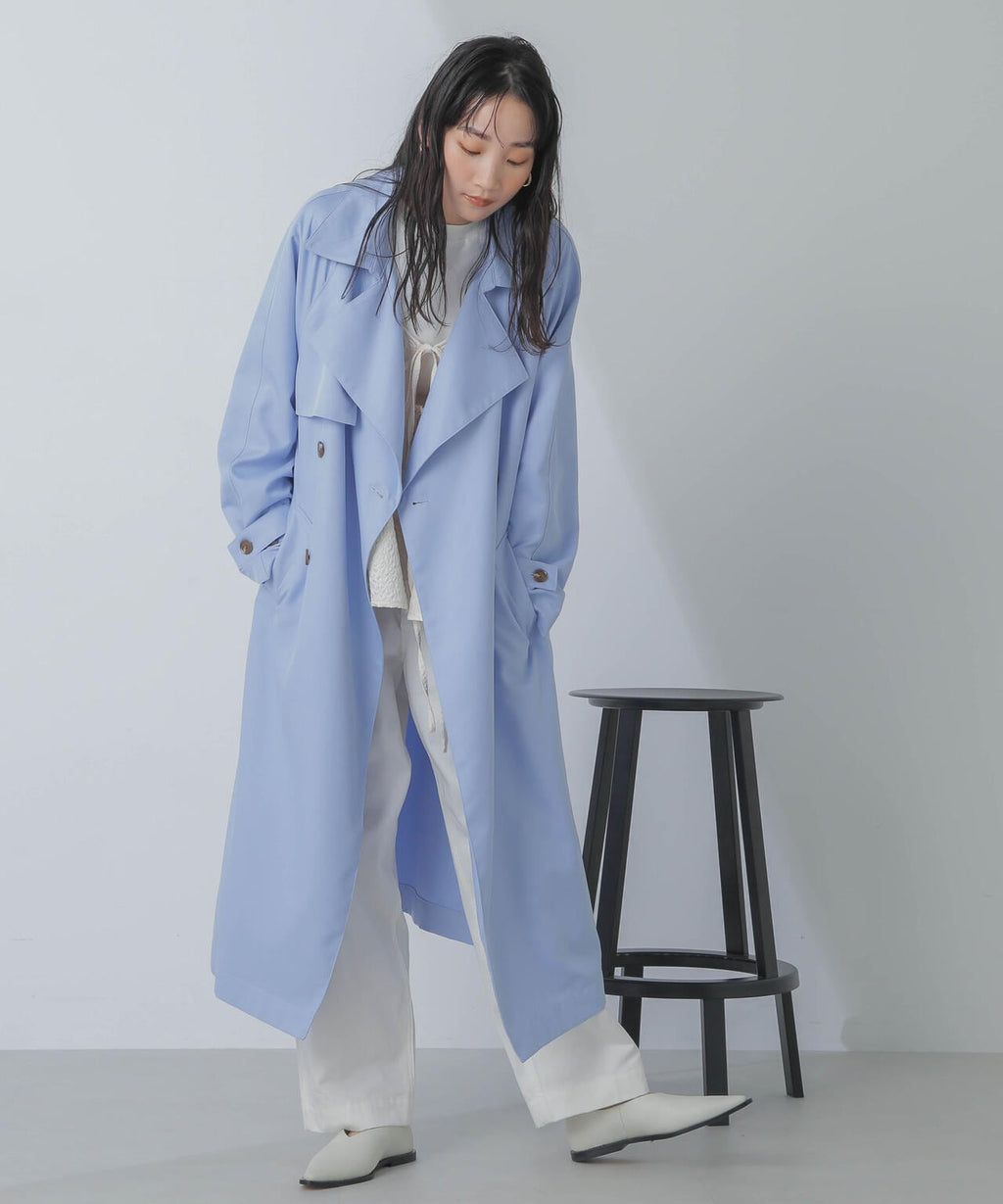 撥水＆花粉ガード加工ドルマンソフトトレンチコート