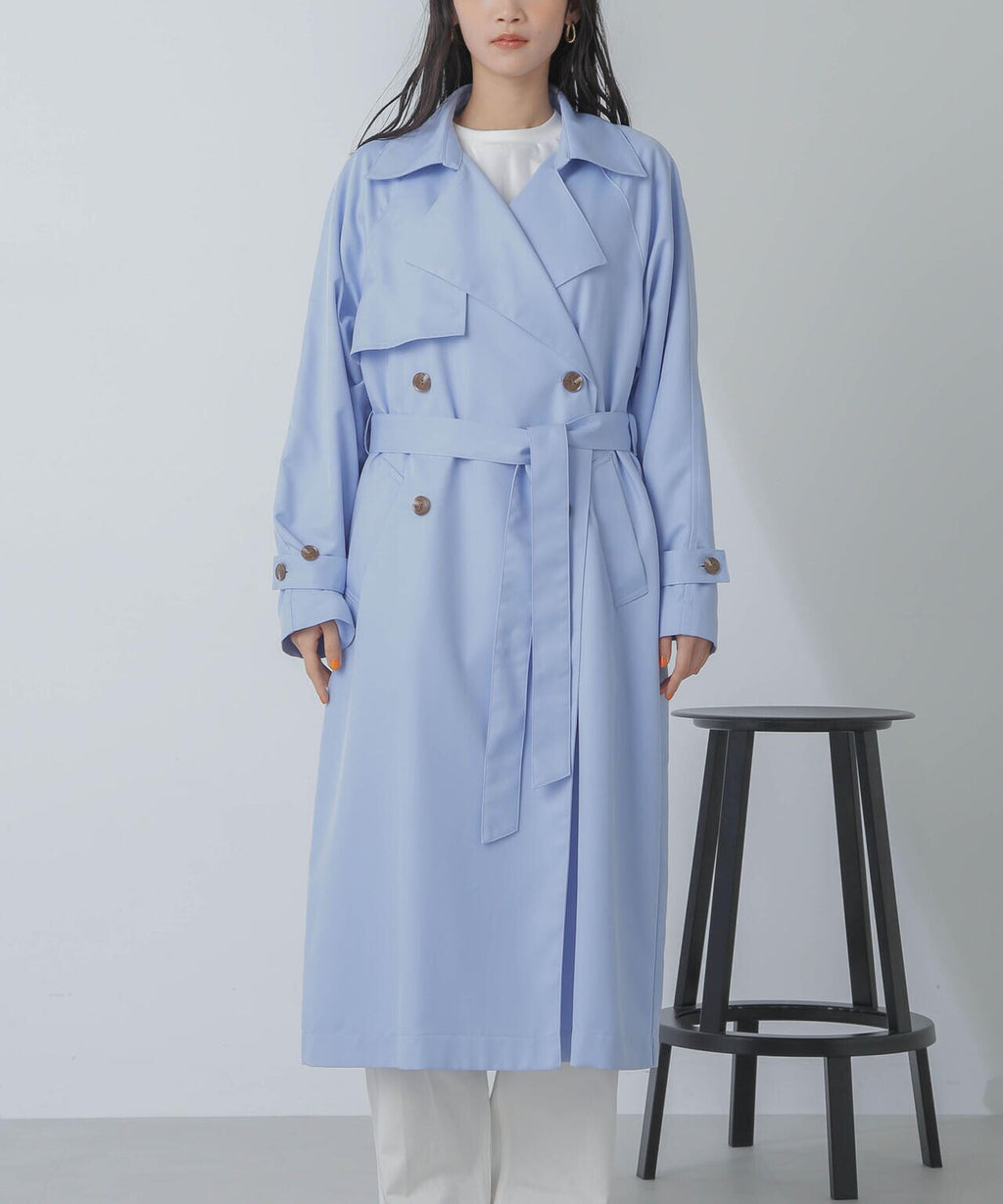 撥水＆花粉ガード加工ドルマンソフトトレンチコート