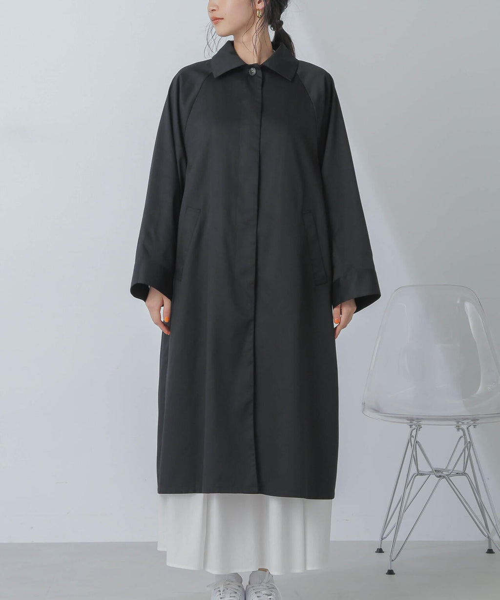 撥水＆花粉ガード加工2way衿ステンカラーコート