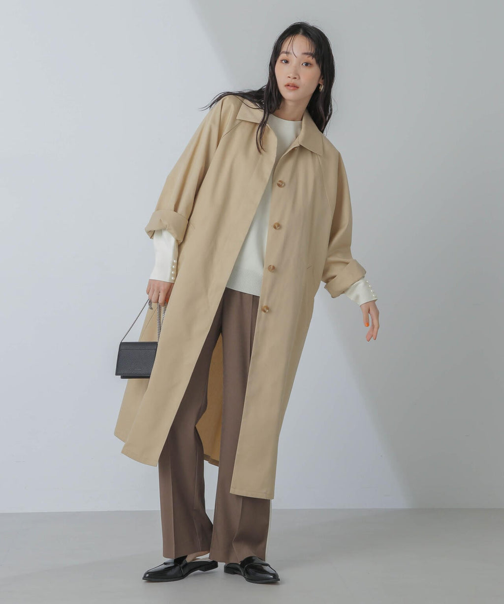 撥水＆花粉ガード加工2way衿ステンカラーコート