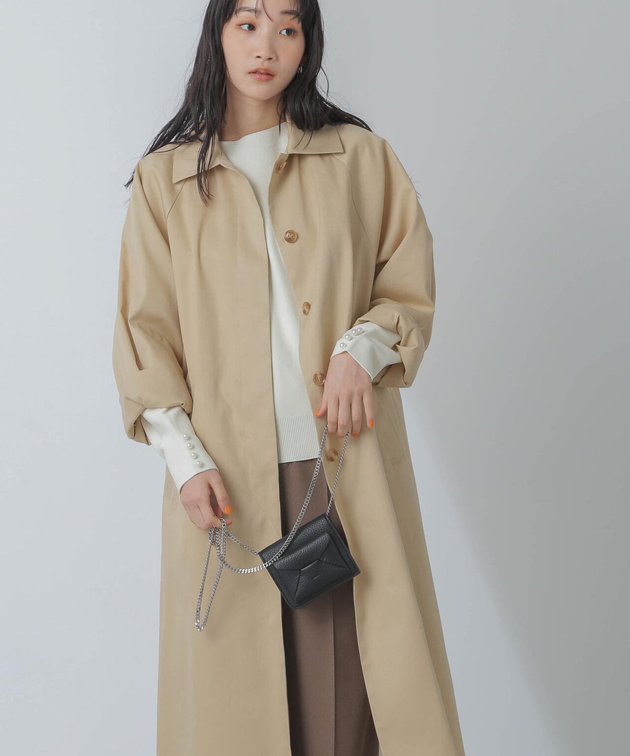 撥水＆花粉ガード加工2way衿ステンカラーコート