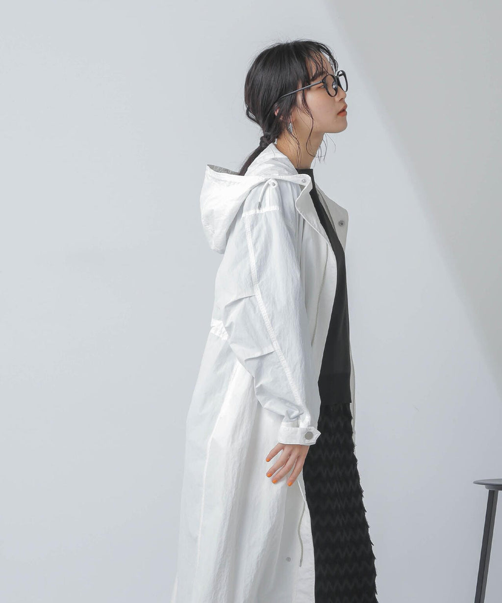 撥水＆花粉ガード加工フードロングコート