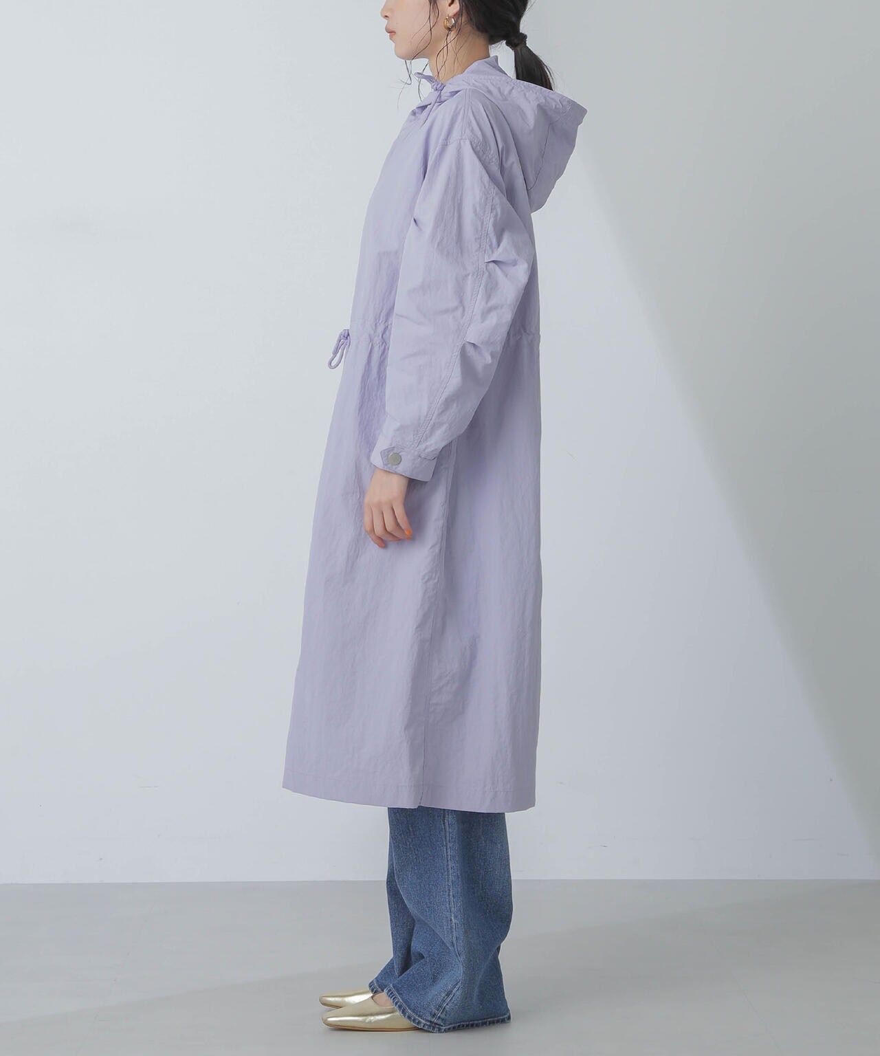 撥水＆花粉ガード加工フードロングコート