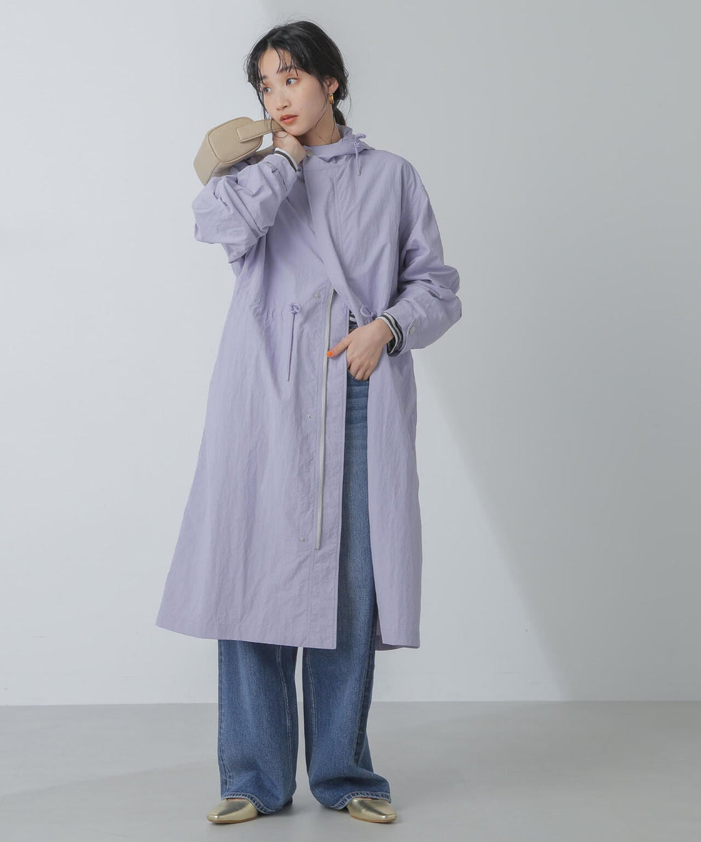 撥水＆花粉ガード加工フードロングコート