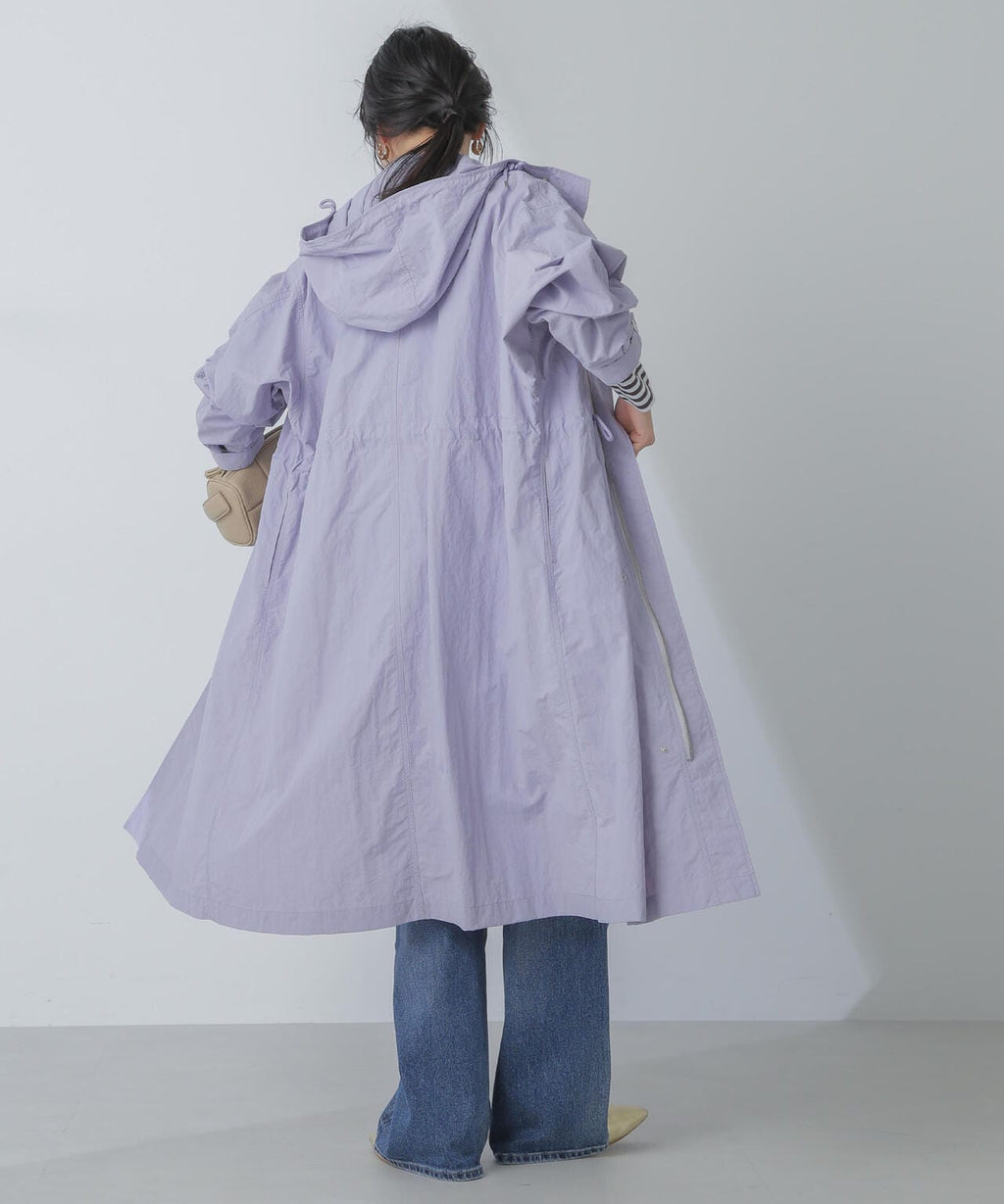 撥水＆花粉ガード加工フードロングコート