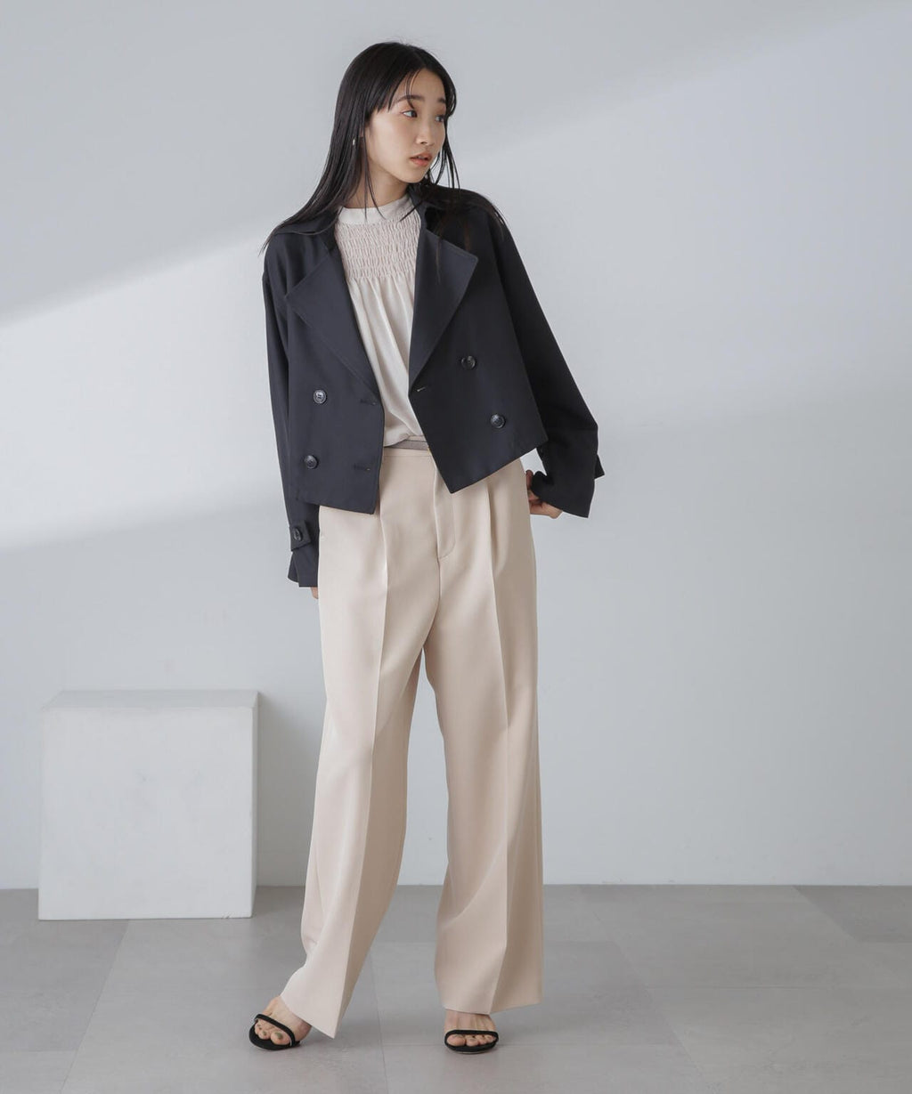 撥水&花粉ガード加工クロップドトレンチコート