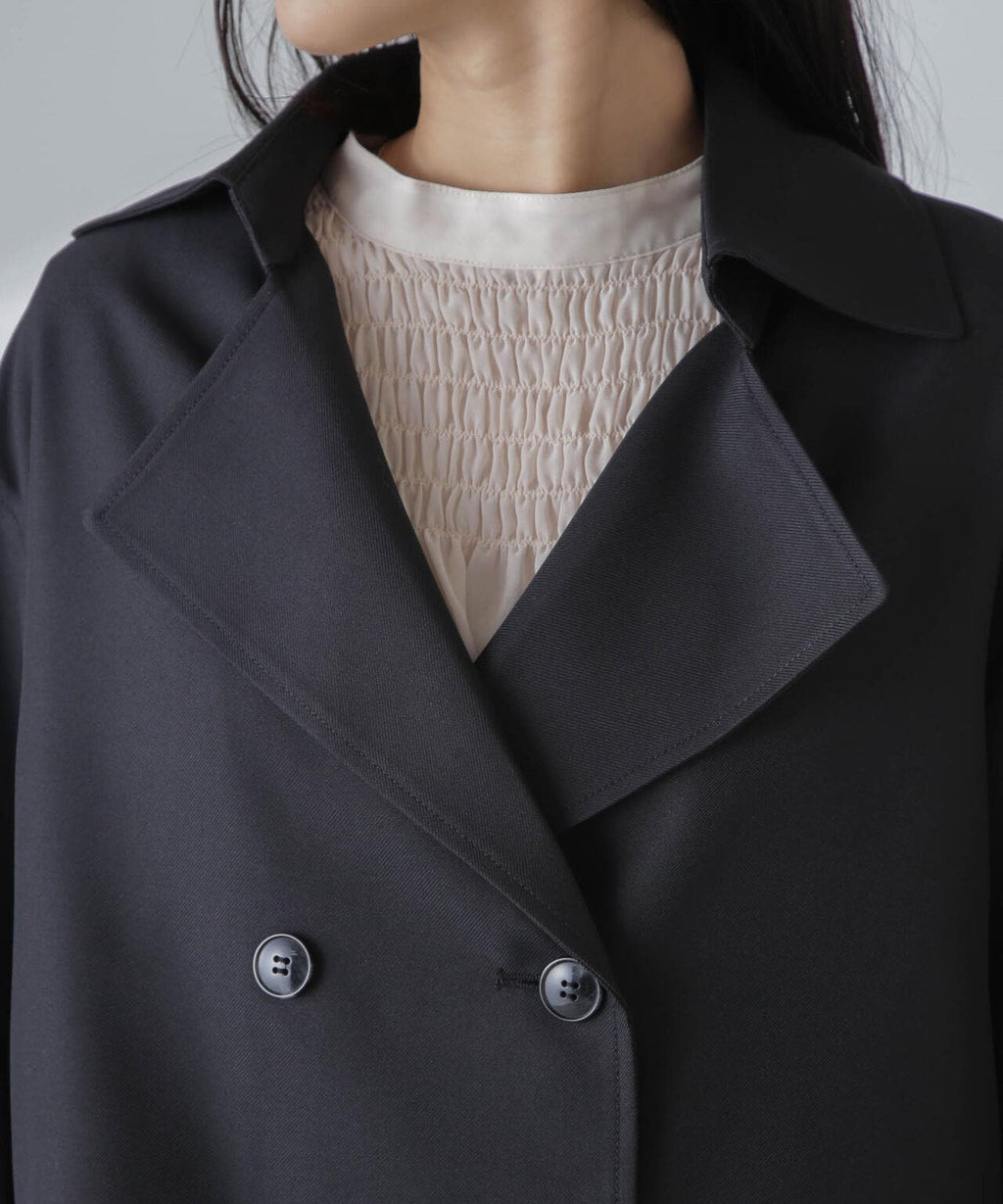 撥水&花粉ガード加工クロップドトレンチコート