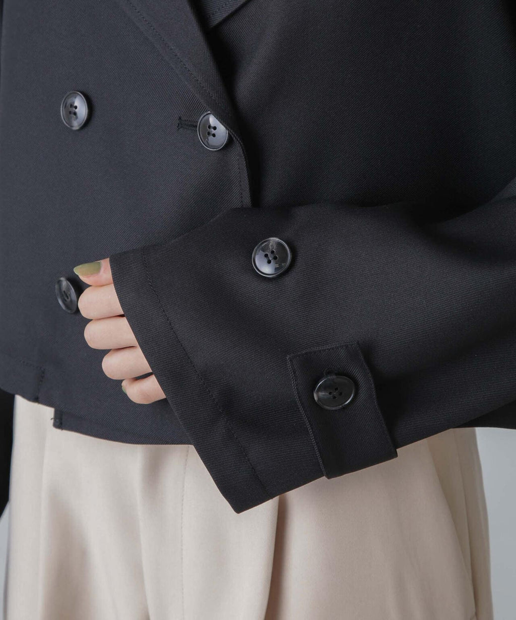 撥水&花粉ガード加工クロップドトレンチコート