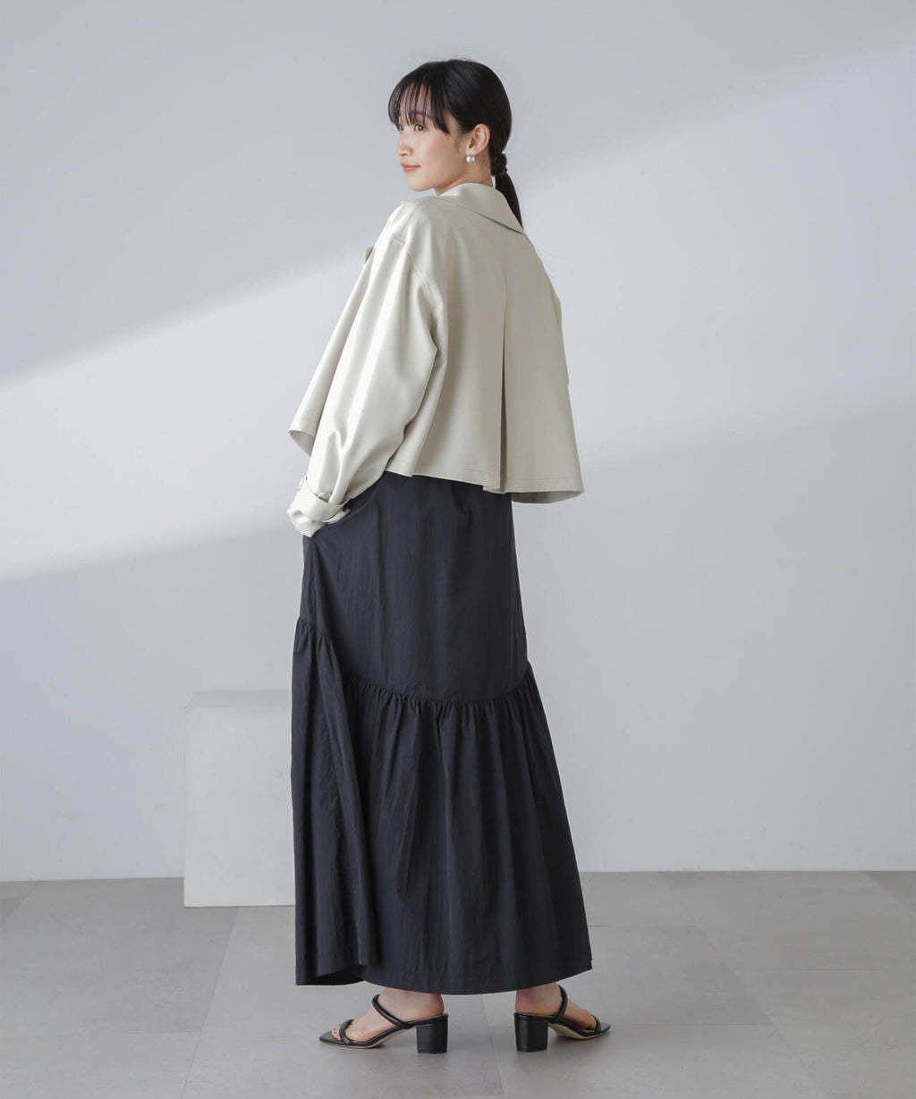 撥水&花粉ガード加工クロップドトレンチコート