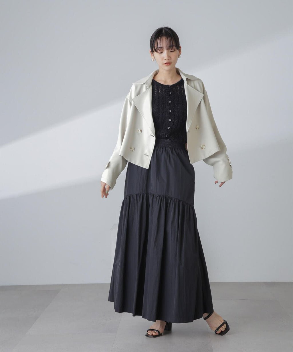 撥水&花粉ガード加工クロップドトレンチコート