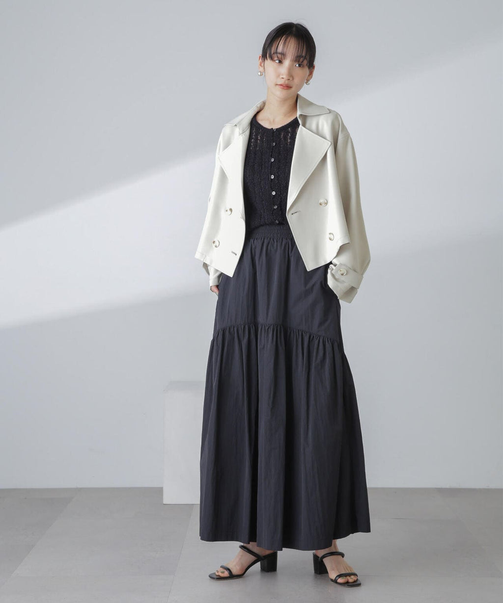 撥水&花粉ガード加工クロップドトレンチコート