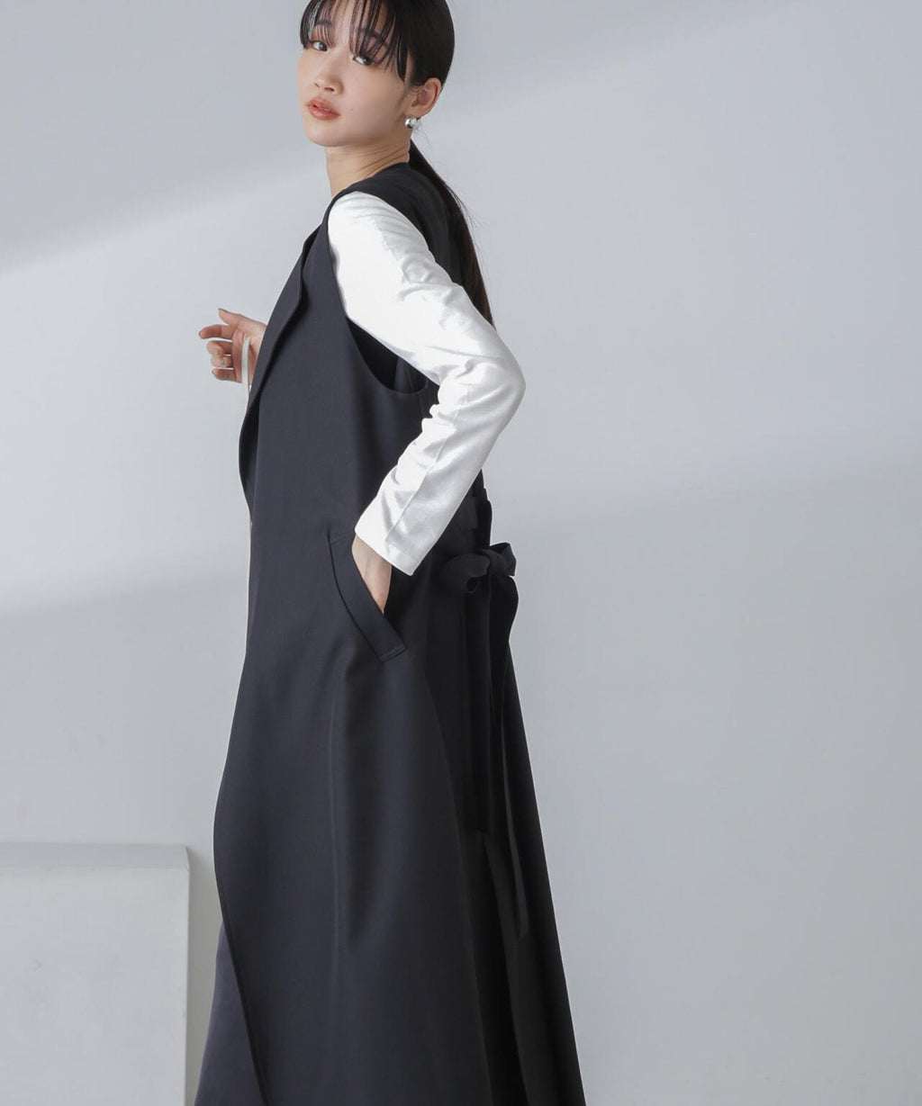 撥水&花粉ガード加工ロングジレ