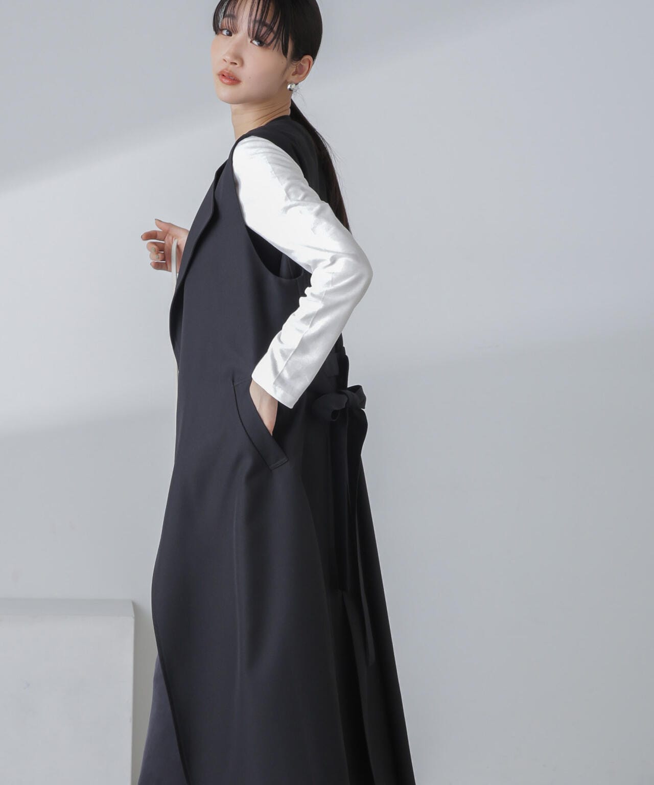 撥水&花粉ガード加工ロングジレ