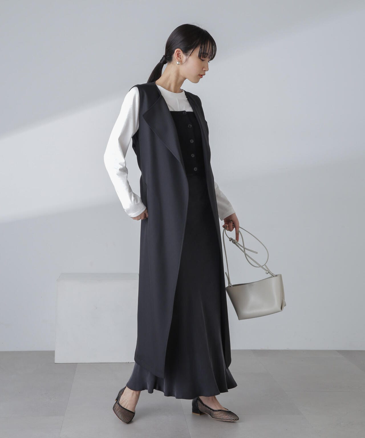 撥水&花粉ガード加工ロングジレ