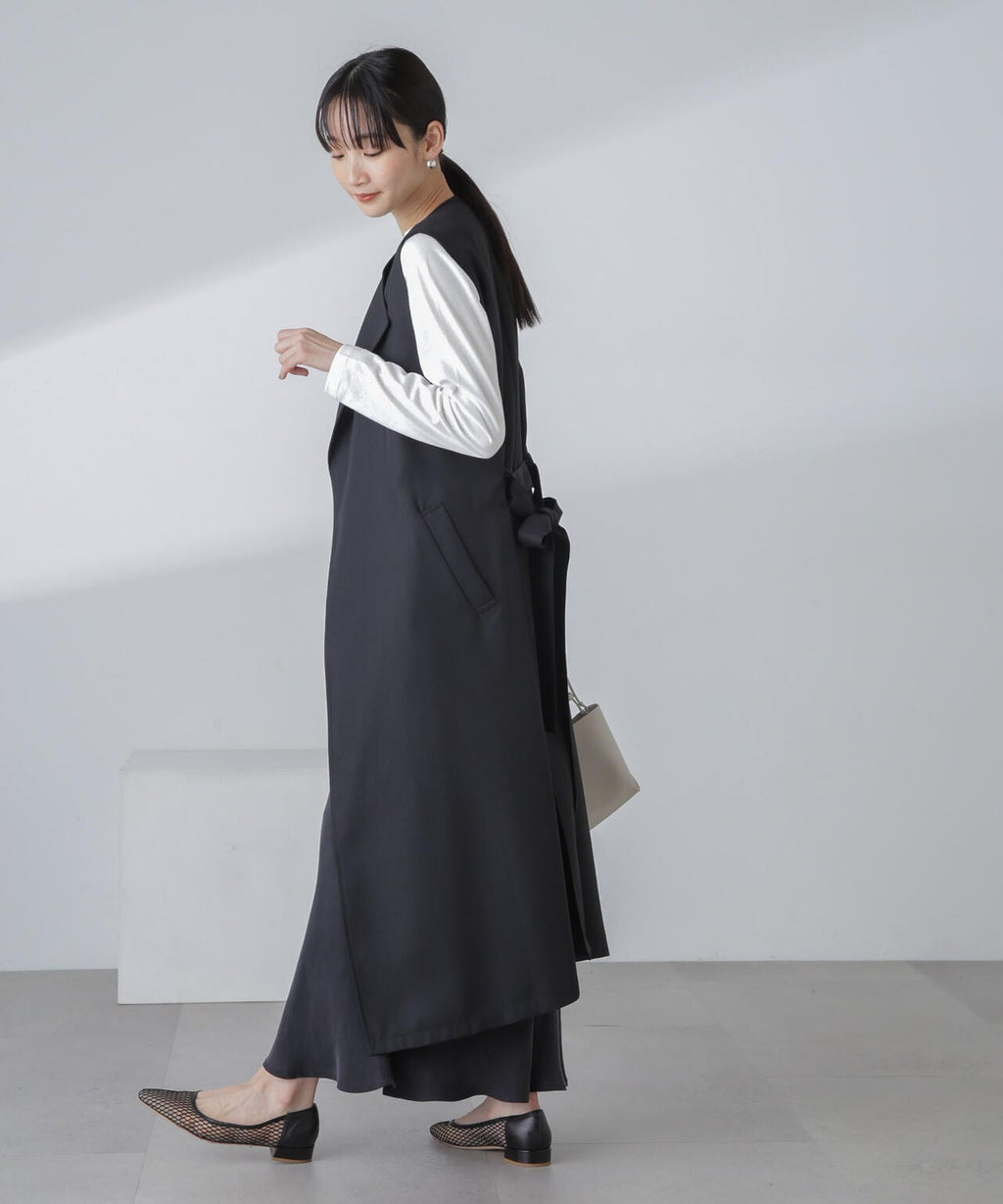 撥水&花粉ガード加工ロングジレ