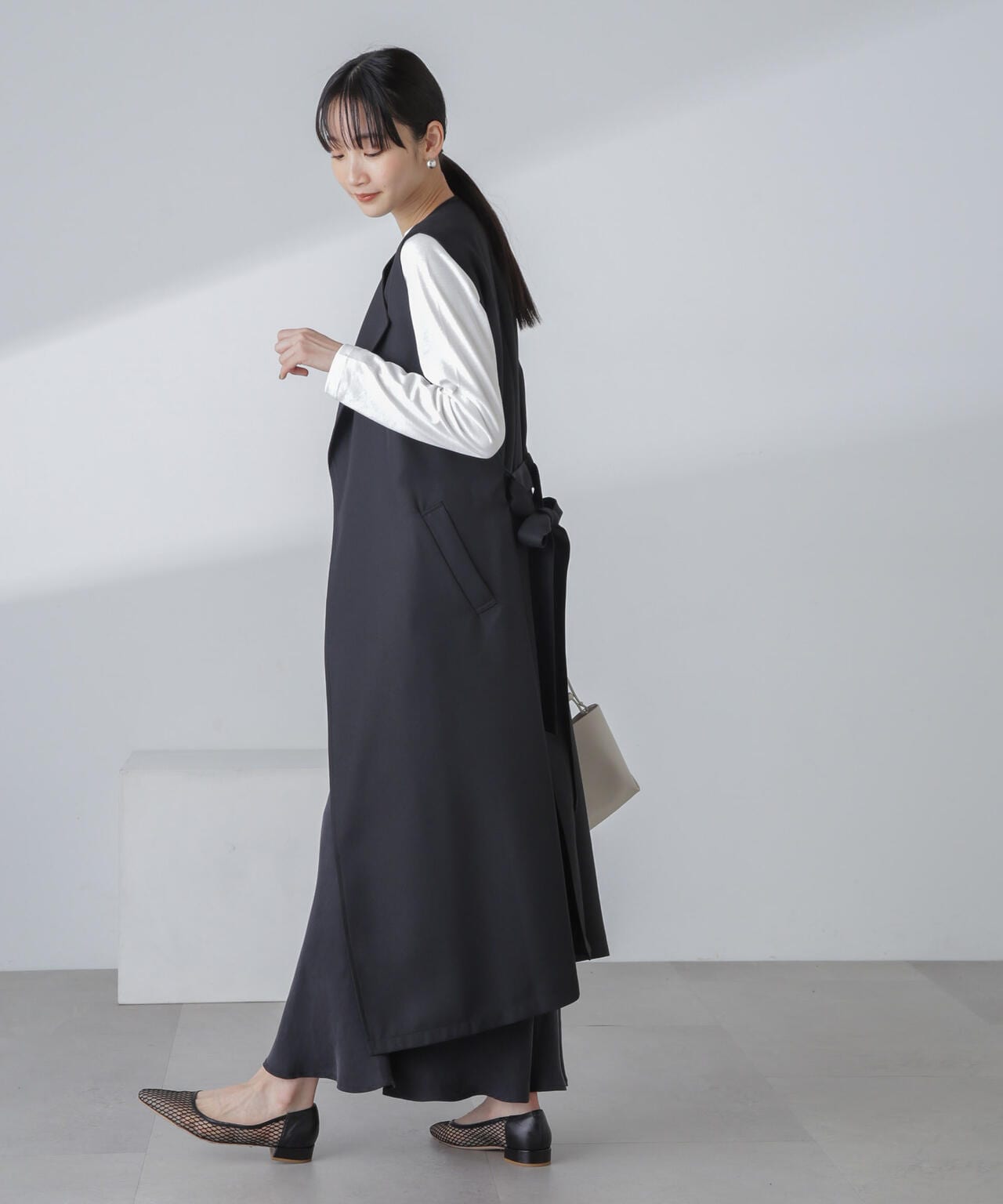 撥水&花粉ガード加工ロングジレ