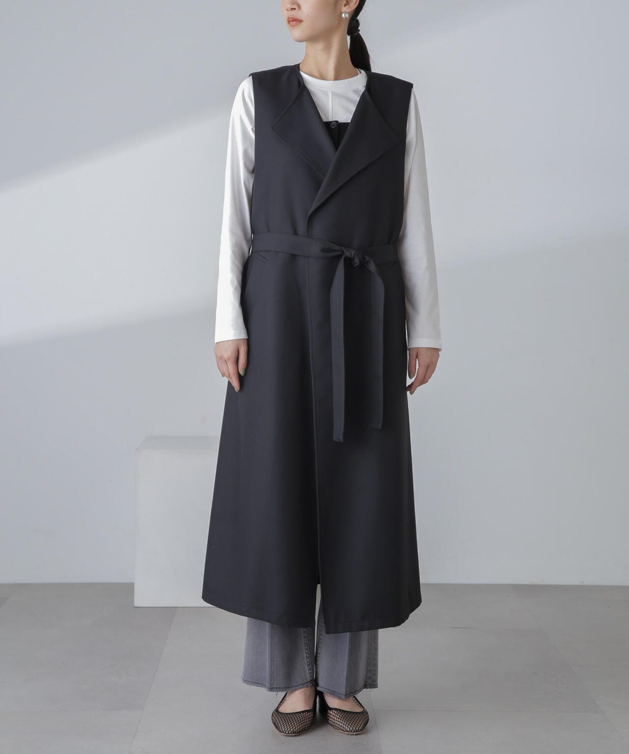 撥水&花粉ガード加工ロングジレ