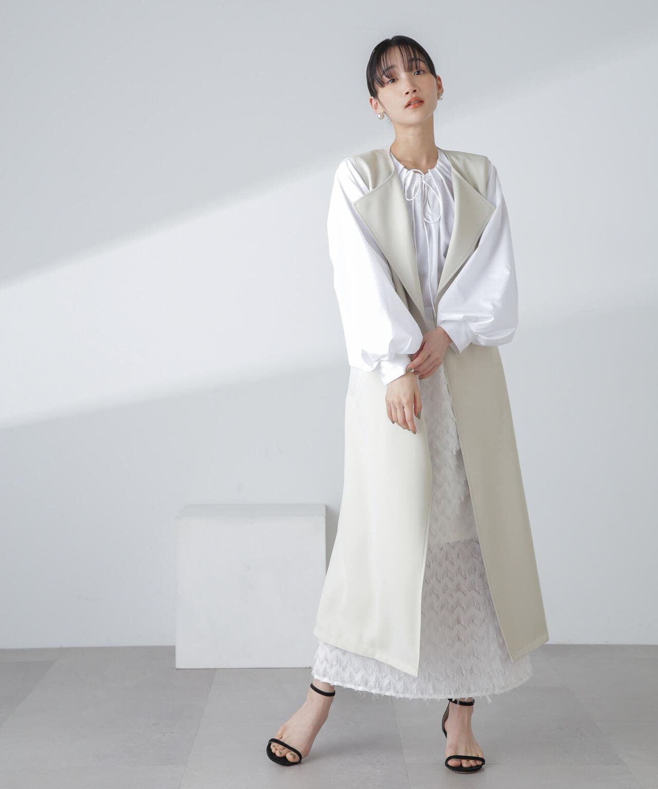 撥水&花粉ガード加工ロングジレ